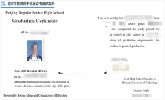 北京市普通高中畢業(yè)證書英文翻譯模板